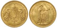 10 koron 1908, Kremnica, złoto 3.38 g, piękne
