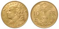 10 franków 1915, złoto 3.24 g, piękne
