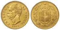 20 lirów 1882/R, Rzym, złoto 6.44 g, piękne, KM.