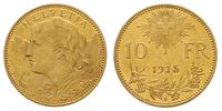 10 franków 1915//B, Berno, złoto 3.21 g, piękne,