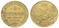 5 rubli 1834/ПД, Petersburg, złoto 6.52 g, na aw