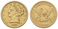 5 dolarów  1861, Filadelfia, złoto 8,32 g