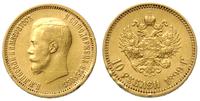 10 rubli 1899/АГ, Petersburg, złoto 8.59 g, uszk