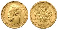 5 rubli 1902/AP, Petersburg, złoto 4.29 g, piękn