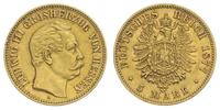5 marek 1877/H, Darmstadt, złoto 1.96 g, rzadkie