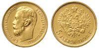 5 rubli 1898/АГ, Petersburg, złoto 4.28 g, Kazak
