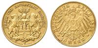 10 marek 1896 J, Hamburg, złoto 3.95 g, Jaeger 2
