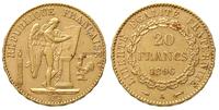 20 franków 1896/A, Paryż, złoto 6.45 g, Fr 592