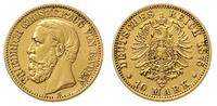 10 marek 1875/G, Karlsruhe, złoto 3.95 g, lekko 
