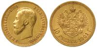 10 rubli 1901 AP, Petersburg, złoto 8.60 g, bard
