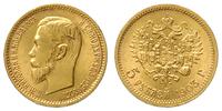 5 rubli 1903 AP, Petersburg, złoto 4.29 g, wyśmi