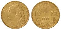 10 franków 1915 B, Berno, złoto 3.21 g, bardzo ł