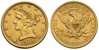 5 dolarów 1900, Filadelfia, złoto 8.33 g