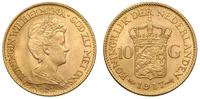 10 guldenów 1917, Utrecht, złoto 6.72 g, piękne