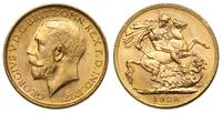 1 funt 1928/SA, Pretoria, złoto 7.99 g, piękne