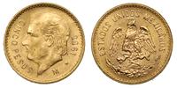 5 pesos 1955, złoto 4.21 g, piękne