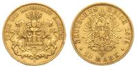 10 marek 1875 J, Hamburg, złoto 3.92 g, J. 209