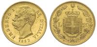 20 lirów 1882 R, Rzym, złoto 6.44 g, Fr. 21