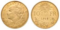 10 franków 1915 B, Berno, złoto 3.22 g, Fr. 504