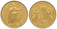 10 koron 1911/KB, Kremnica, złoto 3.38, Fr. 10