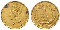 1 dolar 1857, Filadelfia, złoto 1.67 g, uszkodze