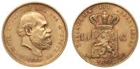 10 guldenów 1877, Utrecht, złoto 6.71 g, patyna,