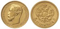 5 rubli 1904 АР, Petersburg, złoto 4.30 g, piękn