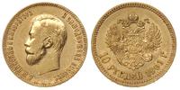 10 rubli 1901 АР, Petersburg, złoto 8.60 g, bard