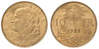 10 franków 1922 B, Berno, złoto 3.23 g, Fr. 504