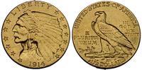 2 1/2 dolara Indianin 1914, Filadelfia, ślad po 