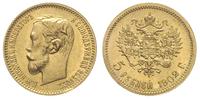 5 rubli 1902 / AP, Petersburg, złoto 4.30 g, pię