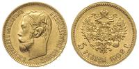 5 rubli 1902 / AP, Petersburg, złoto 4.29 g, pię