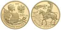 200 złotych 2009, Husarz - XVII wiek, złoto 15.6