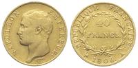 40 franków 1806/U, Turyn, złoto 12.82 g, Gadoury