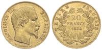 20 franków 1854/A, Paryż, złoto 6.40 g, Gadoury 