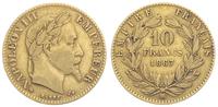 10 franków 1867/BB, Strasbourg, złoto 3.19 g, Ga