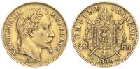 20 franków 1869/BB, Strasbourg, złoto 6.41 g, Ga