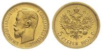 5 rubli 1903 / АР, Petersburg, złoto 4.29 g, Kaz
