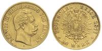 10 marek 1877 / H, Darmstadt, złoto 3.93 g, J. 2