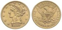 5 dolarów 1881/S, San Francisco, złoto 8.36 g