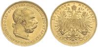 20 koron 1892, Wiedeń, złoto 6.78 g, piękne
