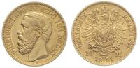 10 marek 1873/G, Karlsruhe, złoto 3.96 g, patyna