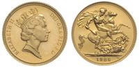 1 funt 1986, Londyn, złoto 7.99 g, stempel lustr