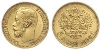 5 rubli 1898/АГ, Petersburg, złoto 4.31 g, Kazak
