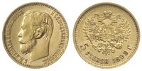 5 rubli 1899/ФЗ, Petersburg, złoto 4.30 g, Kazak