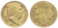 20 franków 1818/W, Lille, złoto 6.41 g, Gadoury 