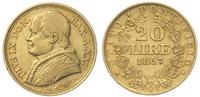 20 lirów 1867/R, Rzym, złoto 6.41 g, Fr 280