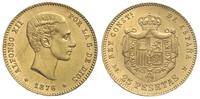 25 pesos 1876/M, Madryt, złoto 8.07 g, uderzenie