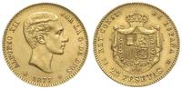 25 peset 1877, Madryt, złoto ''900'' 8.05 g, Fri