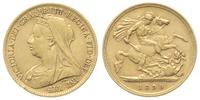 1/2 funta 1899, Londyn, złoto 3.98 g , Friedberg
